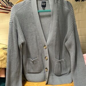 GAP Women's Blue Cardigan Sweater